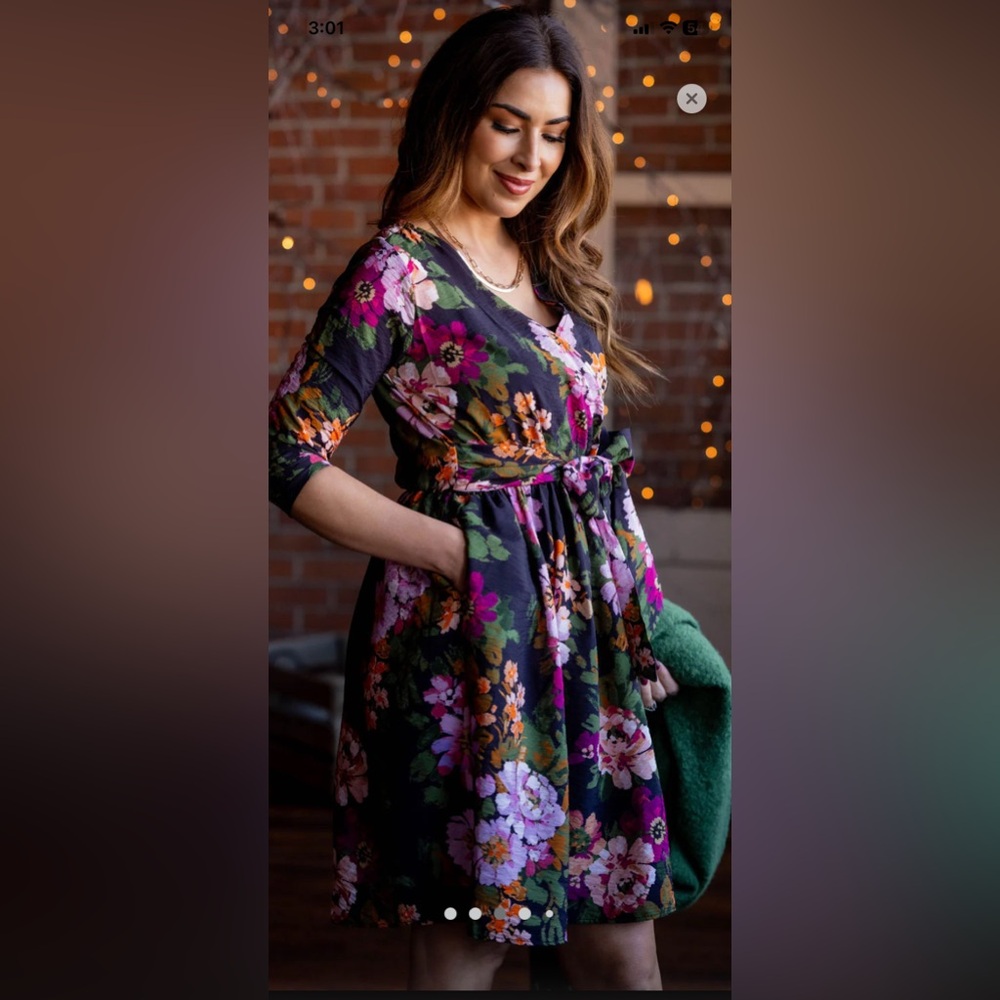 Floral Wrap Dress with Belt